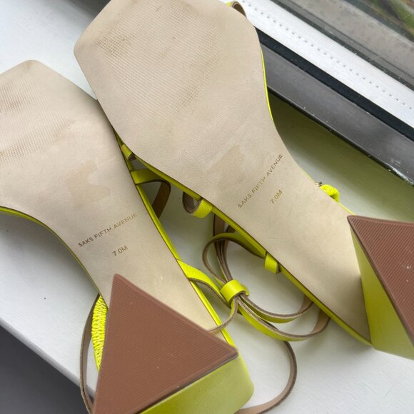 Saks Fifth Avenue Neon Yellow Heels - Picture 10 of 13